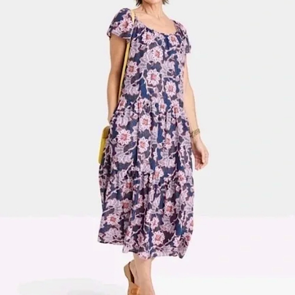 KNOX ROSE FLORAL LONG DRESS IN BLUE AND PURPLE